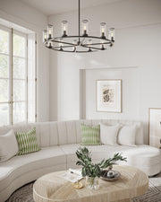 Revolve 33" 12-Light Pendant in Clear Glass/Urban Bronze