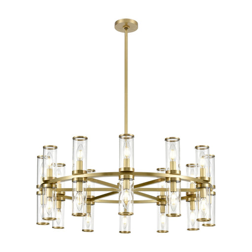 Revolve 33" 24-Light Pendant in Clear Glass/Natural Brass