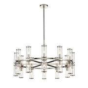 Revolve 33" 24-Light Pendant in Clear Glass/Polished Nickel