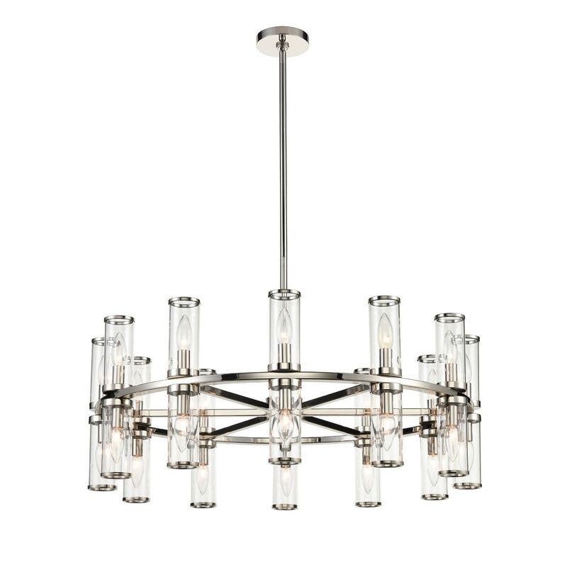 Revolve 33" 24-Light Pendant in Clear Glass/Polished Nickel