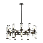 Revolve 33" 24-Light Pendant in Clear Glass/Urban Bronze