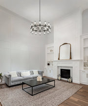 Revolve 33" 24-Light Pendant in Clear Glass/Urban Bronze