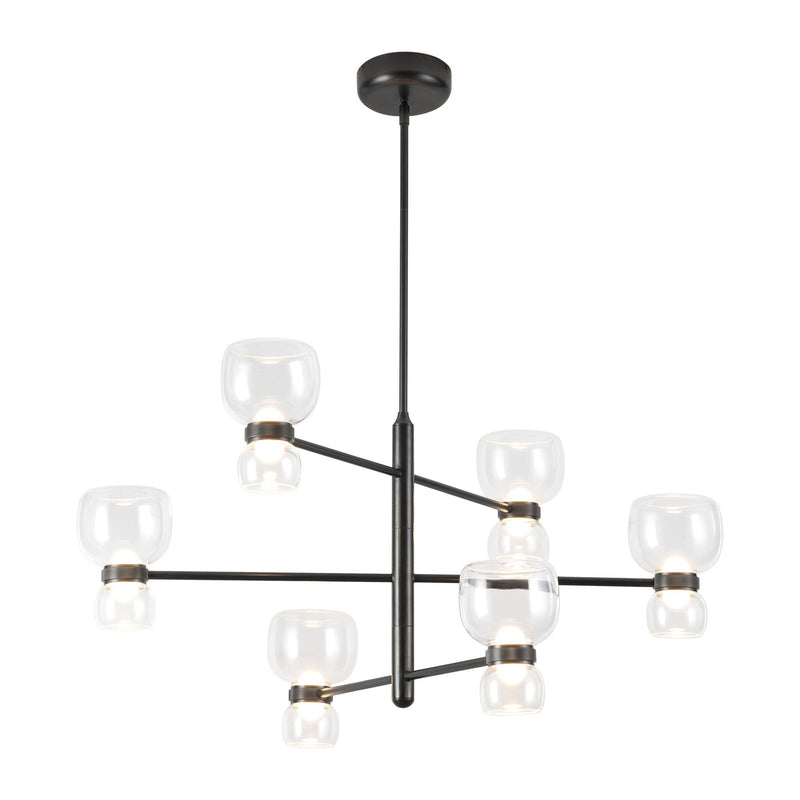 Sutton 36" Chandelier in Urban Bronze/Clear Glass