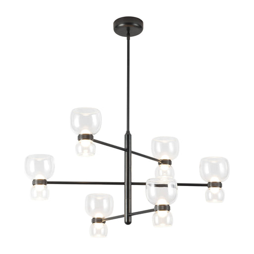 Sutton 36" Chandelier in Urban Bronze/Clear Glass