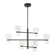 Sutton 36" Chandelier in Urban Bronze/Clear Glass