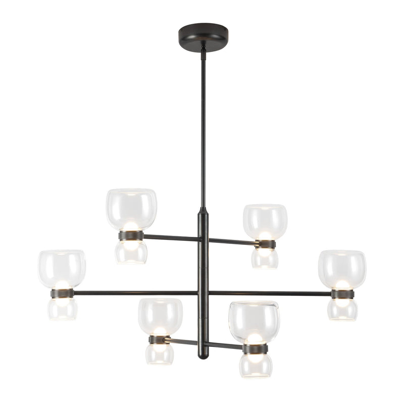 Sutton 36" Chandelier in Urban Bronze/Clear Glass