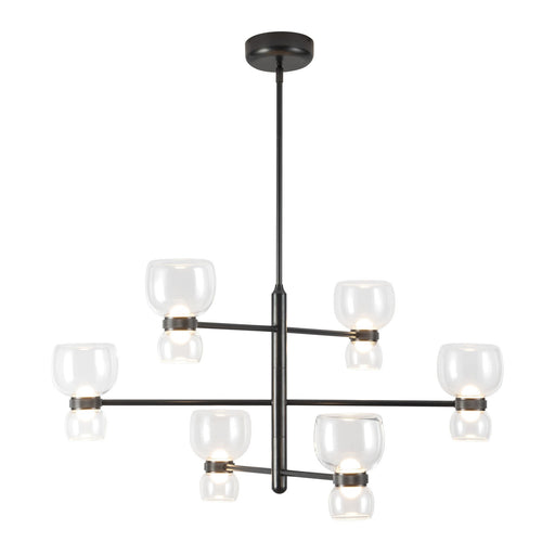 Sutton 36" Chandelier in Urban Bronze/Clear Glass