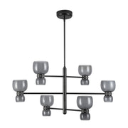 Sutton 36" Chandelier in Urban Bronze/Smoked Glass
