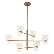 Sutton 36" Chandelier in Vintage Brass/Clear Glass