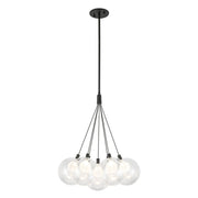 Bolla 17" 7-Light Pendant in Black