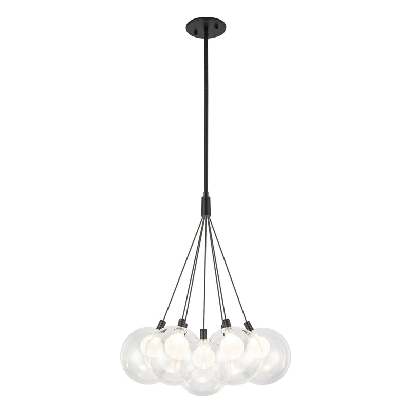 Bolla 17" 7-Light Pendant in Black