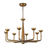 Spade 30" Chandelier in Vintage Brass