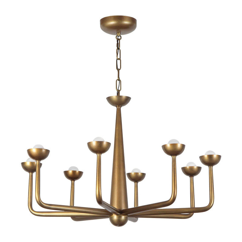 Spade 30" Chandelier in Vintage Brass