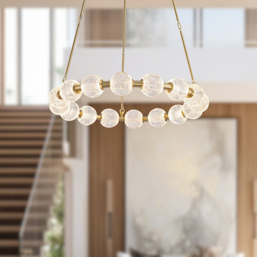 Marni 32" LED Ring Pendant in Natural Brass
