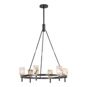 Lucian 32" 6-Light Pendant in Urban Bronze/Alabaster