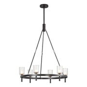 Lucian 32" 6-Light Pendant in Clear Crystal/Urban Bronze