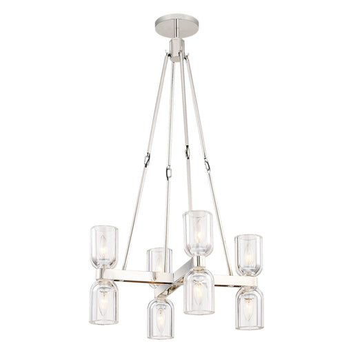 Lucian 22" 8-Light Chandelier in Clear Crystal/Polished Nickel