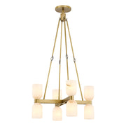 Lucian 22" 8-Light Chandelier in Vintage Brass/Alabaster