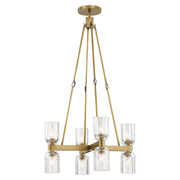 Lucian 22" 8-Light Chandelier in Clear Crystal/Vintage Brass