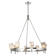 Lucian 36" 8-Light Pendant in Polished Nickel/Alabaster