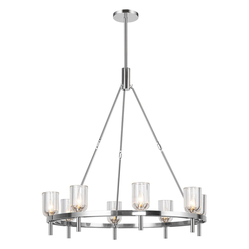 Lucian 36" 8-Light Pendant in Clear Crystal/Polished Nickel