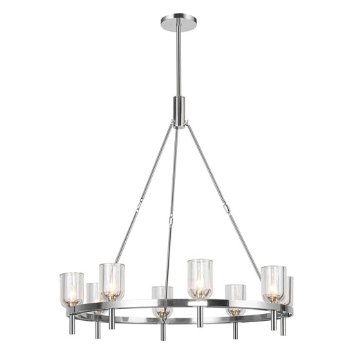Lucian 36" 8-Light Pendant in Clear Crystal/Polished Nickel