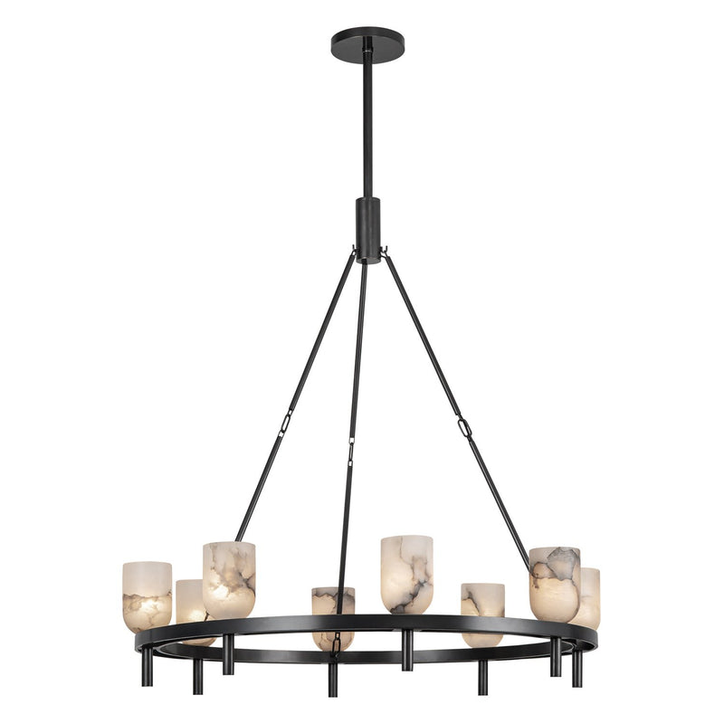 Lucian 36" 8-Light Pendant in Urban Bronze/Alabaster