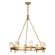 Lucian 36" 8-Light Pendant in Vintage Brass/Alabaster
