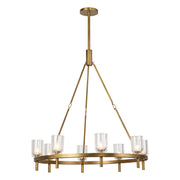 Lucian 36" 8-Light Pendant in Clear Crystal/Vintage Brass
