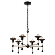 Nadine 25" 6-Light Chandelier in Matte Black/Cotton