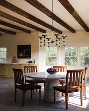 Nadine 25" 6-Light Chandelier in Matte Black/Cotton