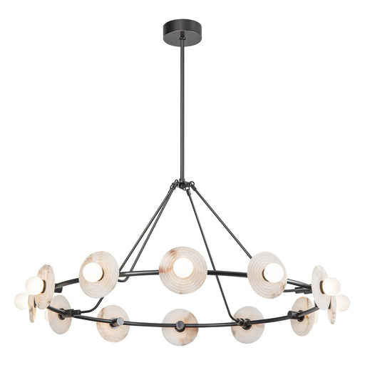 Dahlia 46" Pendant in Urban Bronze/Alabaster