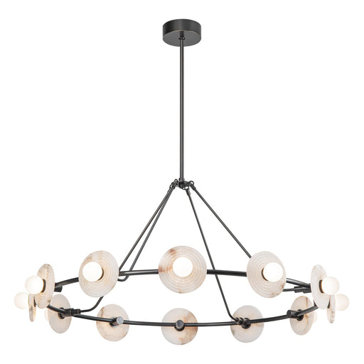 Dahlia 46" Pendant in Urban Bronze/Alabaster