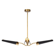 Osorio 46" LED Chandelier in Matte Black/Vintage Brass