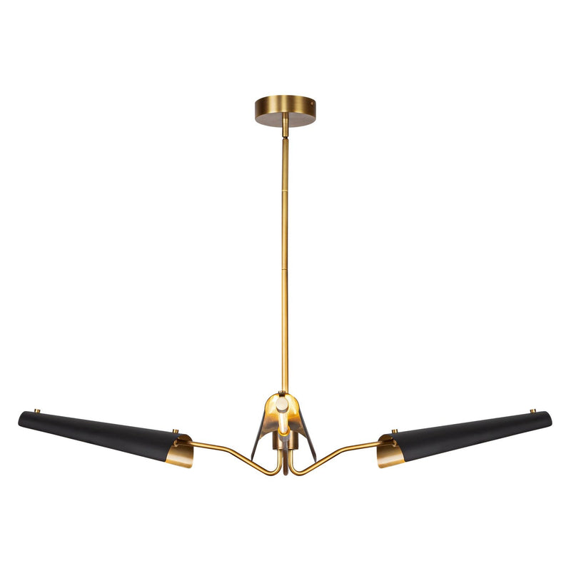 Osorio 46" LED Chandelier in Matte Black/Vintage Brass