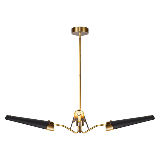 Osorio 46" LED Chandelier in Matte Black/Vintage Brass