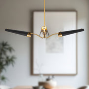 Osorio 46" LED Chandelier in Matte Black/Vintage Brass