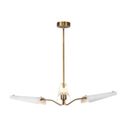 Osorio 46" LED Chandelier in Matte White/Vintage Brass