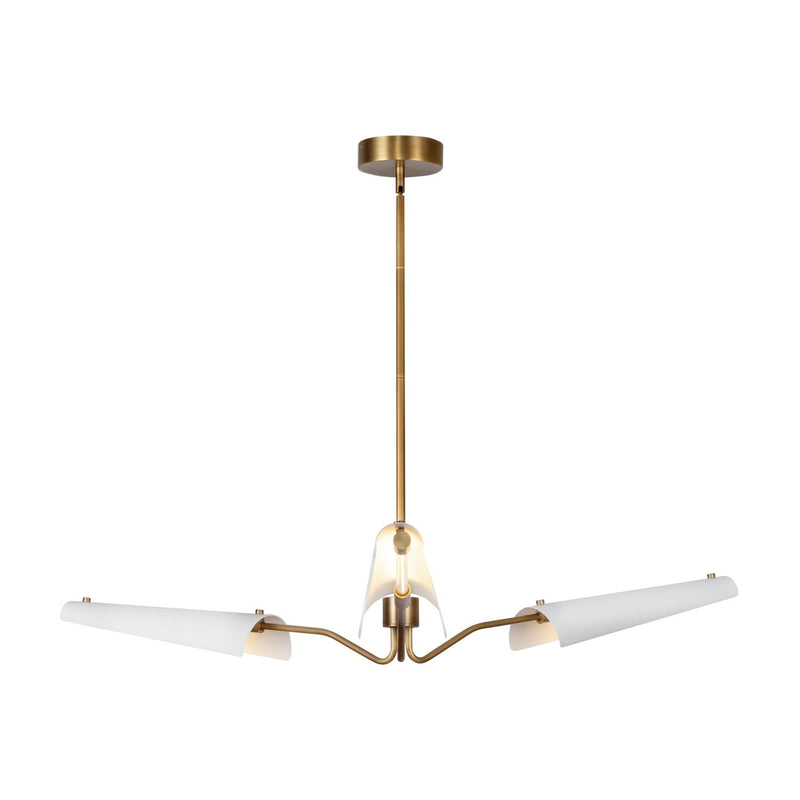 Osorio 46" LED Chandelier in Matte White/Vintage Brass