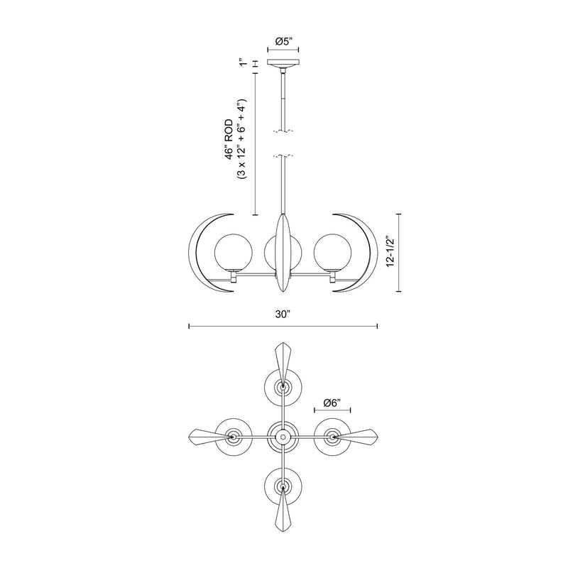 Celeste 30" 4-Light Chandelier in Urban Bronze