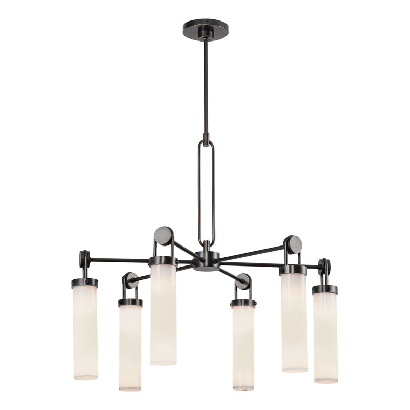 Wynwood 32" 6-Light Chandelier in Urban Bronze/Glossy Opal
