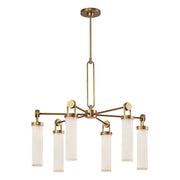 Wynwood 32" 6-Light Chandelier in Vintage Brass/Glossy Opal