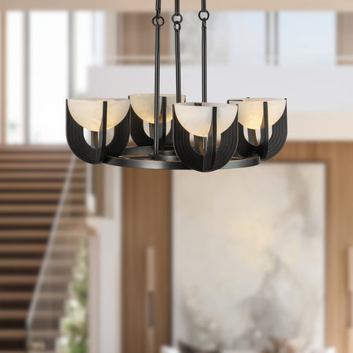 Colette 23" LED Pendant in Urban Bronze/Alabaster