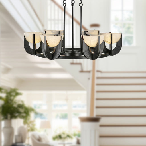 Colette 27" LED Pendant in Urban Bronze/Alabaster