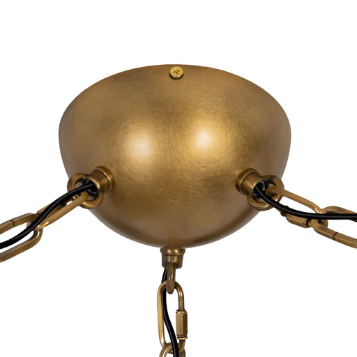 Petra 10" 3-Head LED Pendant in Vintage Brass/Cloudy Glass
