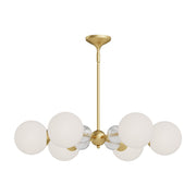 Celia 30" 6-Light Chandelier in Brushed Gold/Opal Glass