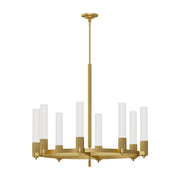 Rue 38" 8-Light Pendant in Brushed Gold