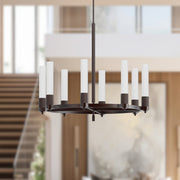 Rue 38" 8-Light Pendant in Warm Bronze