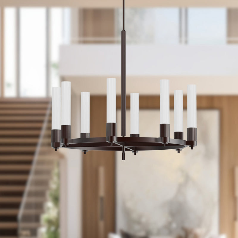 Rue 38" 8-Light Pendant in Warm Bronze