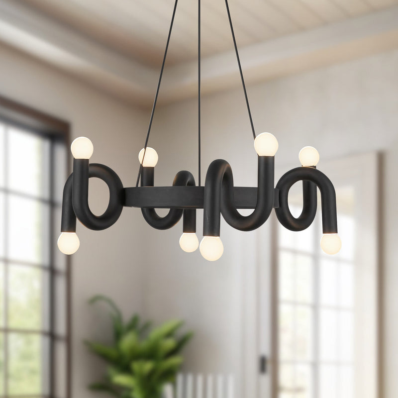 Sadie 23" 8-Light Pendant in Matte Black